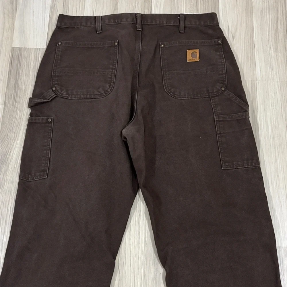 Carhartt Double Knee Canvas Work Distressed Pants Size 36x30 
Made In USA B136 - Picture 4 of 10